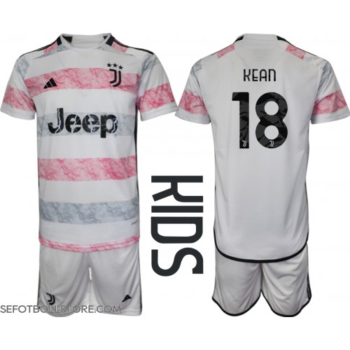 Juventus Moise Kean #18 Replika babykläder Bortaställ Barn 2023-24 Kortärmad (+ korta byxor)